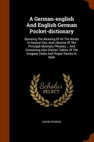 Cover of A German-English and English German Pocket-Dictionary