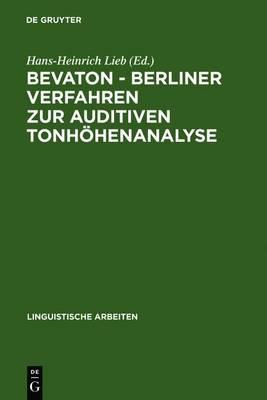 Cover of Bevaton - Berliner Verfahren Zur Auditiven Tonhohenanalyse