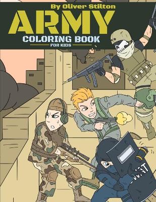 Book cover for Army Coloring Book for Kids