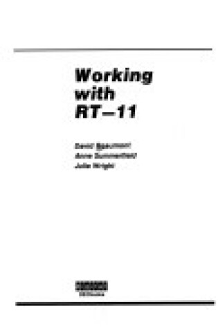 Cover of Working with RT-II