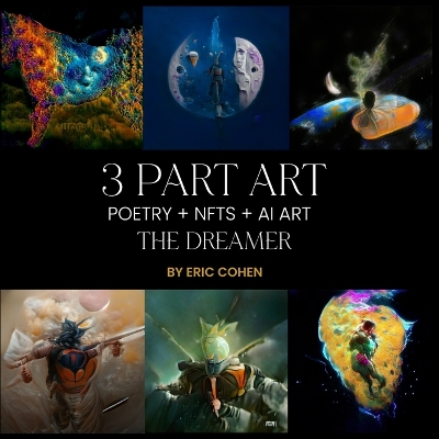 Book cover for 3 Part Art - Poetry + NFTs + AI Art