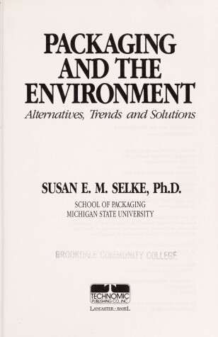 Book cover for Packaging and the Environment