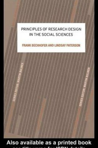 Cover of Principles of Research Design in the Social Sciences