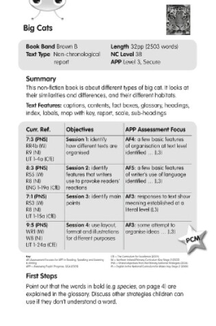 Cover of BC NF Brown B/3B Big Cats Guided Reading Card