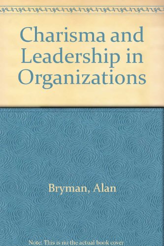 Book cover for Charisma and Leadership in Organizations