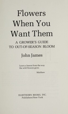 Book cover for Flowers When You Want Them