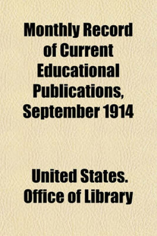 Cover of Monthly Record of Current Educational Publications, September 1914