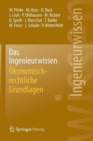 Cover of Das Ingenieurwissen: OEkonomisch-Rechtliche Grundlagen