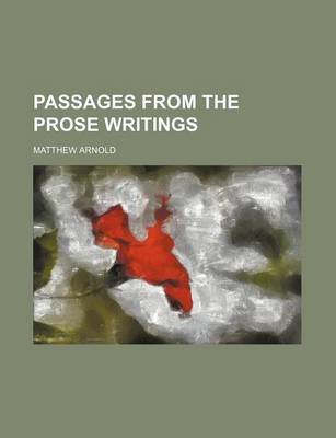 Book cover for Passages from the Prose Writings