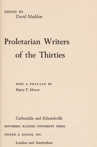 Cover of Proletarian Writers of the Thirties