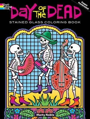 Book cover for Day of the Dead Stained Glass Coloring Book