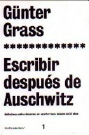 Cover of Escribir Despues de Auschwitz