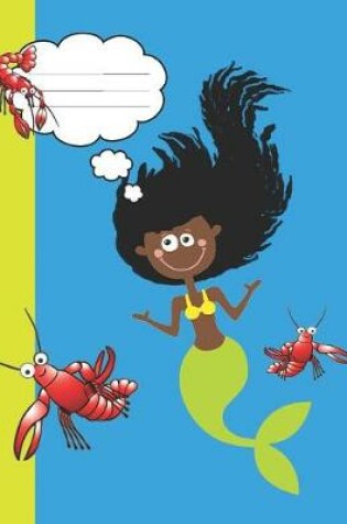Cover of Fun African American Mermaid Cute Girl's Writing Journal Modern Fantasy lovers Book
