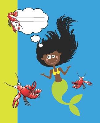 Book cover for Fun African American Mermaid Cute Girl's Writing Journal Modern Fantasy lovers Book