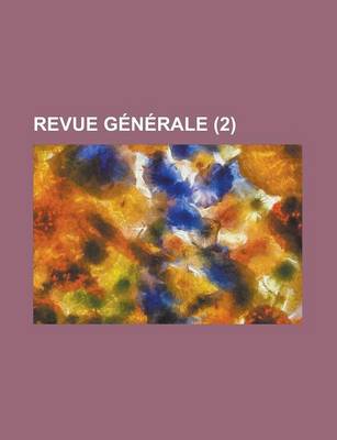 Book cover for Revue Generale (2)