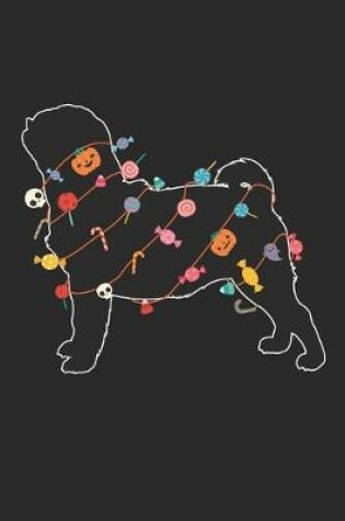 Cover of Pug Notebook - Halloween Pug Journal - Pug Gift for Dog Lovers - Pug Diary