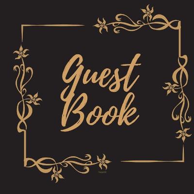 Book cover for Guest Book - Gold Frame #2 For any occasion Light Green Color Pages 8.5 x 8.5 Inches 82 pages
