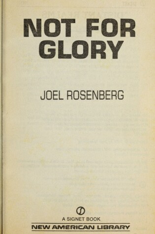 Cover of Rosenberg Joel : Not for Glory
