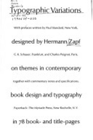 Cover of Typographic Variations