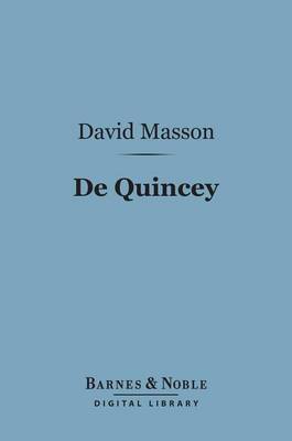 Book cover for de Quincey (Barnes & Noble Digital Library)