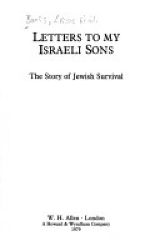 Cover of Letters to My Israeli Sons