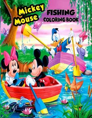 Book cover for Mickey Mouse Fishing Coloring Book.