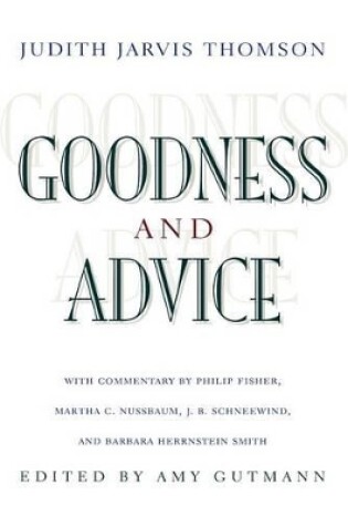 Cover of Goodness and Advice
