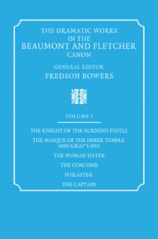 Cover of The Dramatic Works in the Beaumont and Fletcher Canon 10 Volume Paperback Set