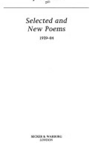 Cover of Selected and New Poems, 1939-84