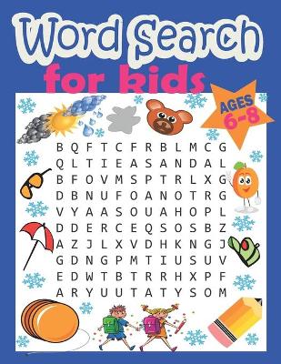 Book cover for word search for kids ages 6-8