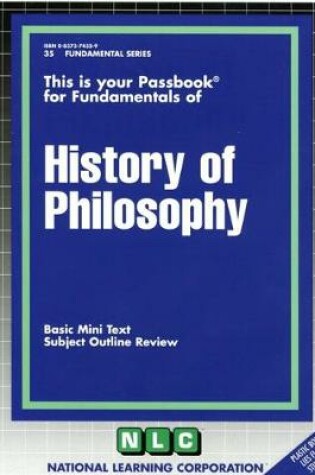 Cover of HISTORY OF PHILOSOPHY