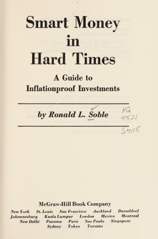 Cover of Smart Money in Hard Times