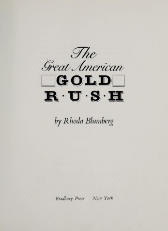 Book cover for The Great American Gold Rush