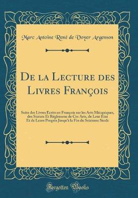 Cover of de la Lecture Des Livres Francois