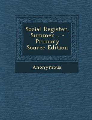 Book cover for Social Register, Summer...