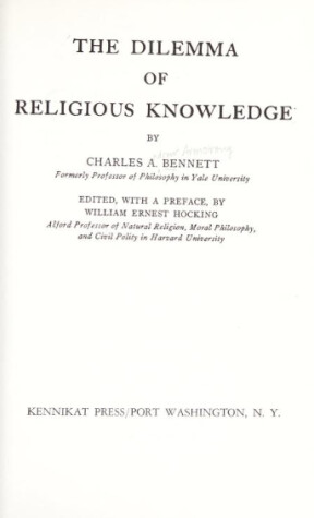 Book cover for Dilemma of Religious Knowledge