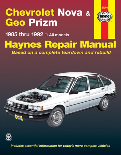 Book cover for Chevrolet Nova and Geo Prizm 1985-92 Automotive Repair Manual