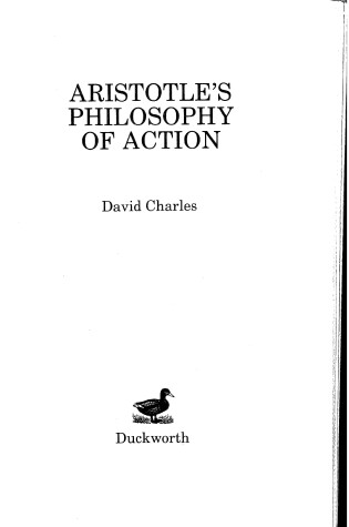 Cover of Aristotle's Philosophy of Action