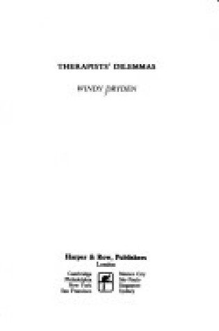 Cover of Therapists' Dilemmas