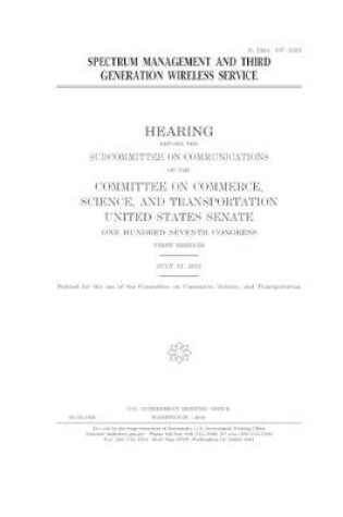 Cover of Spectrum management and third generation wireless service