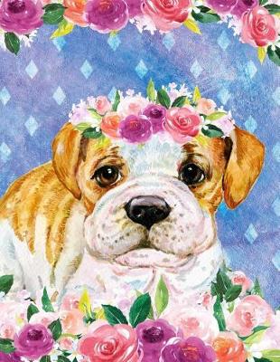 Book cover for My Big Fat Bullet Journal for Dog Lovers Bulldog Puppy in Flowers