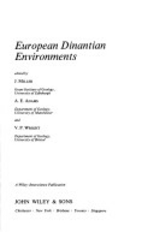 Cover of European Dinantian Environments