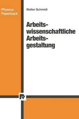 Book cover for Arbeitswissenschaftliche Arbeitsgestaltung