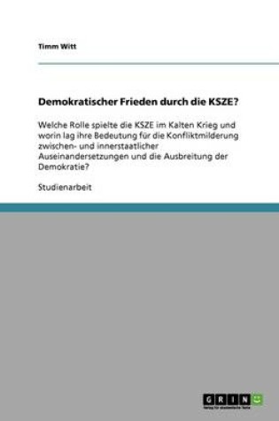 Cover of Demokratischer Frieden durch die KSZE?