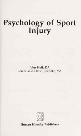 Book cover for Psychology of Sport Injury