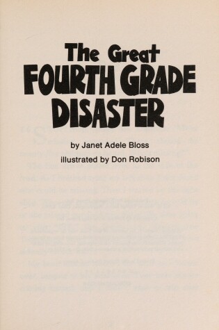 Cover of The Great Fourth Grade Disaster