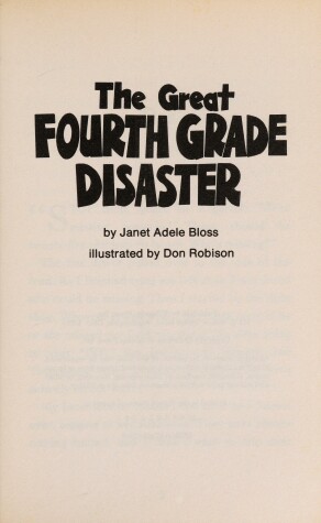 Book cover for The Great Fourth Grade Disaster