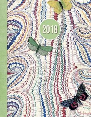 Book cover for 2018 Diary Butterfly Green Design