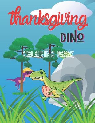 Book cover for Thanksgiving dino coloring book