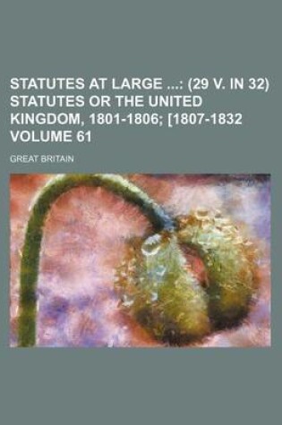 Cover of Statutes at Large Volume 61